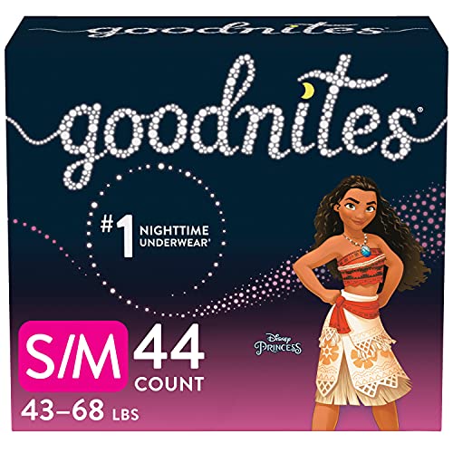 Goodnites Nighttime Bedwetting Underwear, Girls’ S/M (43-68 lb.), 44 Ct