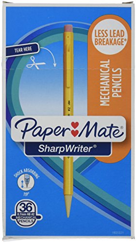 Paper Mate Sharpwriter 0.7 mm Mechanical Pencils, Yellow Barrel – Pack of 216 (1921221)