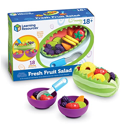 Learning Resources New Sprouts Fresh Fruit Salad Set – 18 Pieces , Ages 18+ Months Pretend Play Food for Toddlers, Preschool Learning Toys, Kitchen Play Toys for Kids