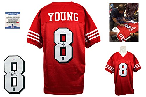 Steve Young Signed Custom Jersey – Beckett – Autographed w/ Photo – TB