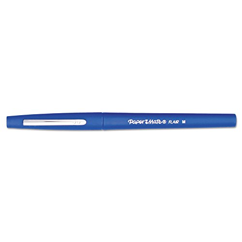 Paper Mate 8410152 Flair Medium Felt Tip Stick Pen, Blue Ink.7Mm, Dozen
