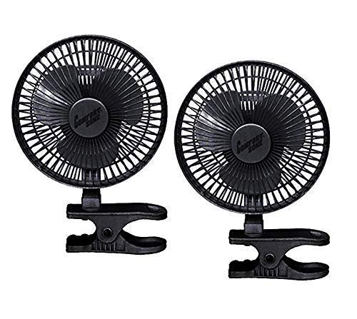 Comfort Zone CZ6C 6-Inch 2-Speed Clip-On Fan (Black, 2 Fans)