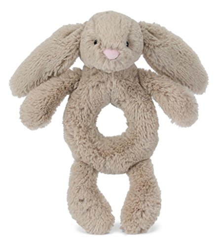 Jellycat Bashful Beige Bunny Soft Plush Baby Toy Ring Rattle