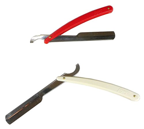 Plastic Handle Straight Razor Used with Replaceable Blade (Pack of 2)