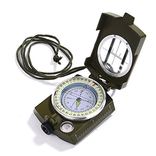 GWHOLE Military Lensatic Sighting Compass Waterproof for Outdoor Activities