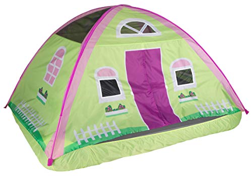 Pacific Play Tents 19601 Kids Cottage House Bed Tent Playhouse – Fits Full Size Mattress , Pink