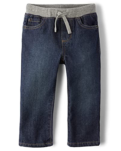 The Children’s Place Baby Boys’ Pull On Straight Jeans, Liberty Blue, 4T