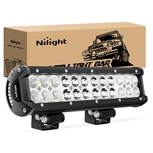 Nilight – NI06A-72W 12Inch 72W Spot Flood Combo Led Light Bar Off Road Lights Boat Lights Fog Light Driving Lights LED Work Light for Trucks, 2 Years Warranty