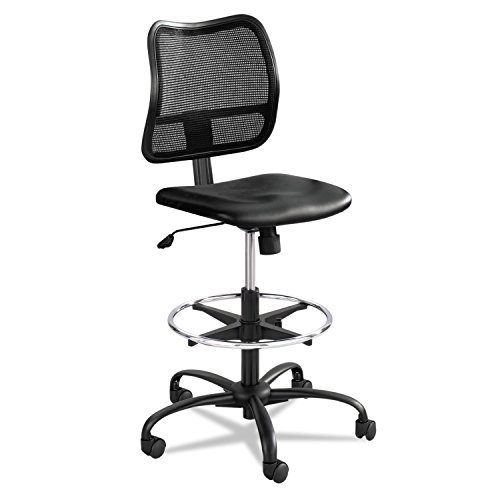 Safco 3395Bv Vue Series Mesh Extended Height Chair Vinyl Seat Black