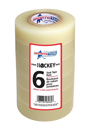 SportsTape Hockey Tape Multipack, Clear, 6 Roll