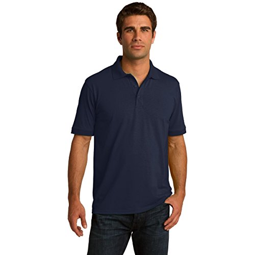 Mens Big & Tall Short Sleeve Jersey Knit Polo Shirt, Deep Navy, 2XLT