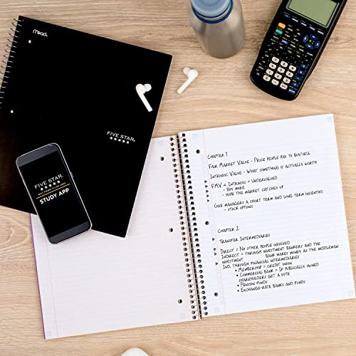 Five Star Spiral Notebooks Plus Study App, 2 Pack, 5 Subject, College Ruled Paper, 11″ x 8-1/2″, 200 Sheets, Black & White (73035) | The Storepaperoomates Retail Market - Fast Affordable Shopping