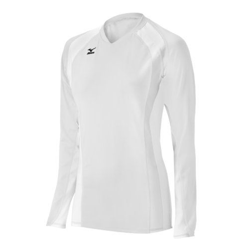 Mizuno Women’s Volleyball Techno Volley V Long Sleeve Jersey, White, XX-Small