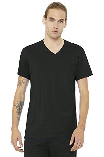 Bella mens Unisex Jersey Short-Sleeve V-Neck T-Shirt(3005)-VINTAGE BLACK-3XL