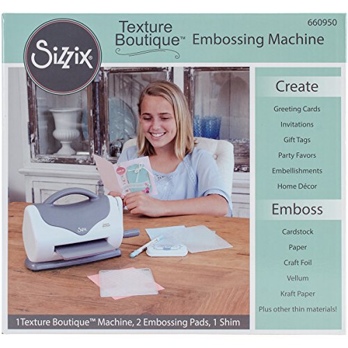 Sizzix, White and Gray 660950 Texture Boutique Embossing Machine,White/Gray