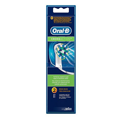 Braun/Oral-B Crossaction Replacement Rechargeable Toothbrush Heads (2 X Heads)