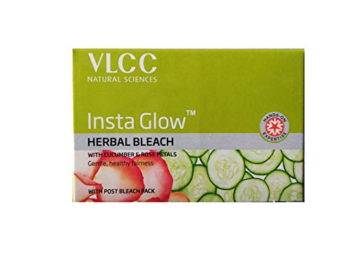 Vlcc Insta Glow Herbal Bleach With Cucumber & Rose Petal For Fairness 54 gm