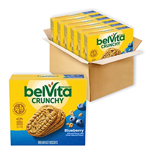 belVita Blueberry Breakfast Biscuits, 6 Boxes of 5 Packs (4 Biscuits Per Pack)