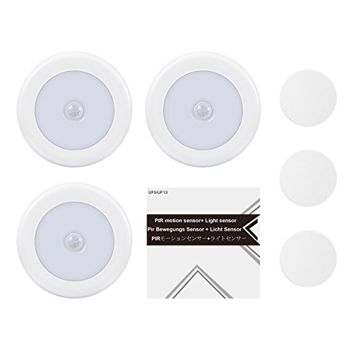 AMIR Upgraded Motion Sensor Lights, Battery-Powered LED Night Lights, Stick-Anywhere Closet Lights Stair Lights, Wall Lights for Hallway, Bathroom, Bedroom, Kitchen etc. (White – Pack of 3) | The Storepaperoomates Retail Market - Fast Affordable Shopping