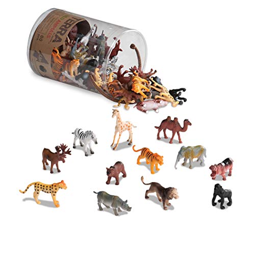 Terra by Battat – Assorted Miniature Wild Animal Toys For Kids 3+ (60 Pc) Multi, 2″
