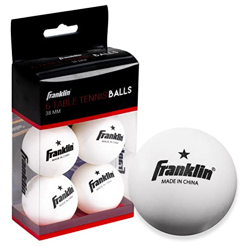 Franklin Sports Table Tennis Balls – White Table Tennis Balls – 38mm Official Weight Balls – One Star Professional Balls – 6 Pack Table Tennis Balls