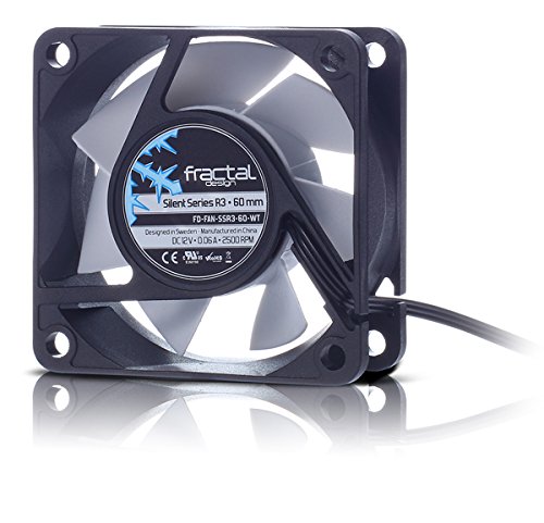 Fractal Design Silent Series R3 White – Silent Computer Fan – Optimized for Quiet Operation – 50 mm – Rotational Speed 3500 RPM – Black Ribbon Cable – Rifle Bearings – 12v – Black/White (Single)