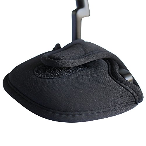 Pacific Golf Clubs Black Golf Putter Headcover Standard Size Neoprene Club Head Cover Perfect for Mallet Putters Fits Most 2 Ball Putters Clubs