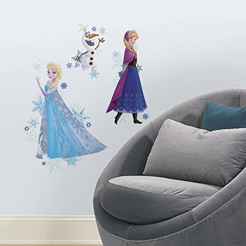 RoomMates RMK2771TB Disney Frozen Anna, Elsa, and Olaf Peel and Stick Giant Wall Decals
