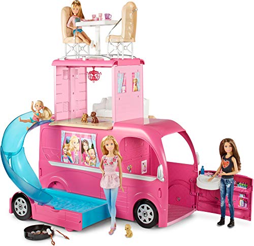 Barbie Pop-Up Camper Transforms into 3-Story Play Set with Pool!