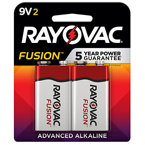 Rayovac 9V Batteries, Fusion Premium 9 Volt Battery Alkaline, 2 Count