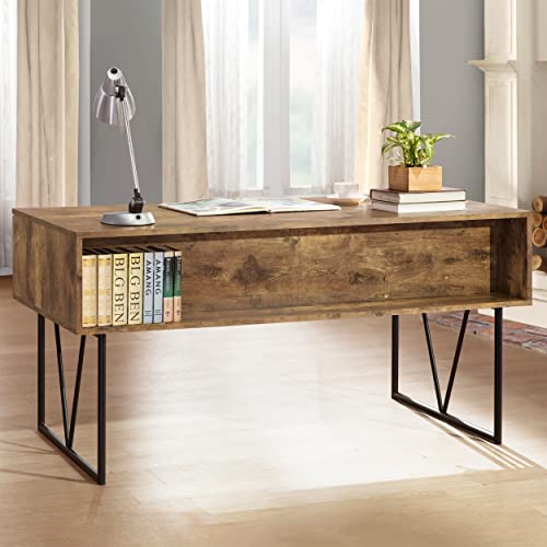 COASTER Analiese 4-Drawer Writing Desk Antique Nutmeg and Black | The Storepaperoomates Retail Market - Fast Affordable Shopping