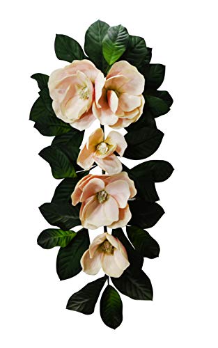 V-Max Floral Decor 30 inches Silk Magnolia Teardrop Garland for Wedding Party Home Garden, Wedding Arch Garden Wall Decoration, Home Decoration – Pink