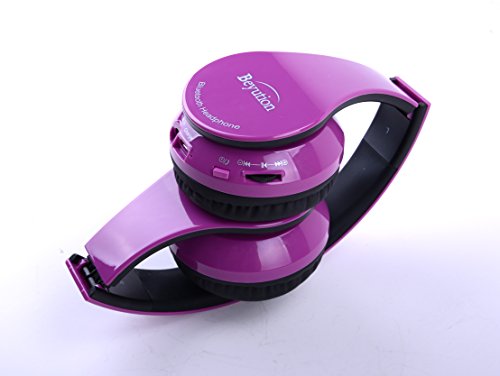 Beyution Wireless Bluetooth Headphones for Apple iPhone 6/6plus/5s/5/5c/4s/4/3/2 all Ipad iTouch Mac IPOD SAMSUNG GALAXY S5/S4/S3; Note 2/3/4 LG and all portable deive with bluetooth (513 Pure Purple)