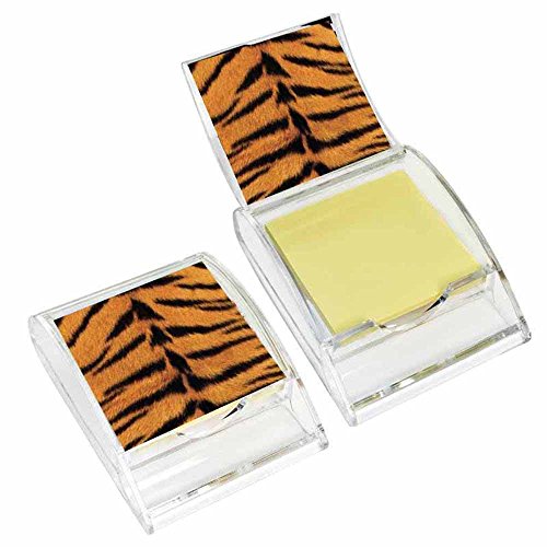 Tiger Print Sticky Note Holder – Wildlife Animal Theme Design – Stationery Gift – Office Business School Supplies