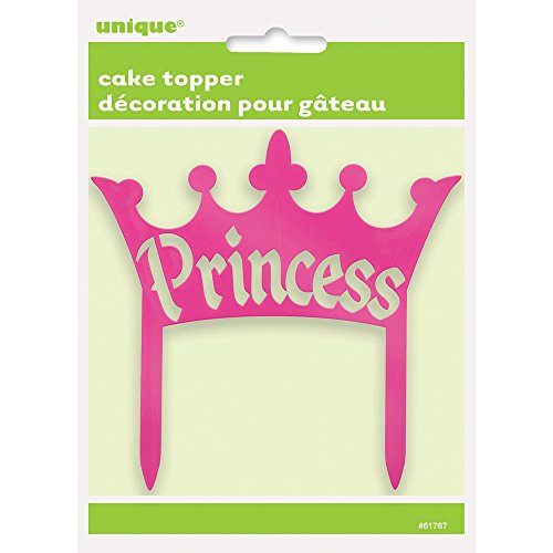 Amscan Pink Princess Crown Plastic Cake Topper | 4″ x 4″ 1 Pc