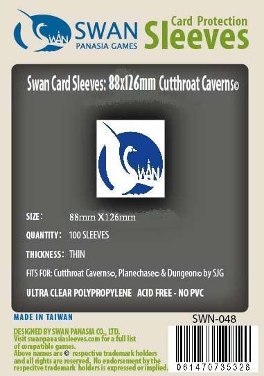 Swan Card Sleeves (88x126mm) – 100 Pack, Thin Sleeves – Cutthroat Caverns