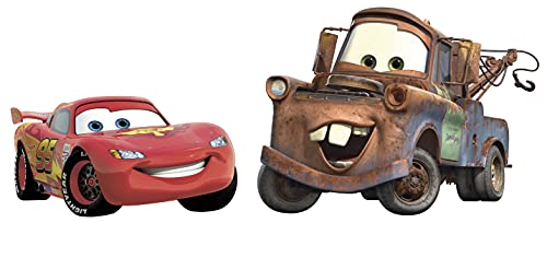 Disney Pixar Cars 2 Lightning McQueen & Mater Peel and Stick Giant Wall Decal Bundle