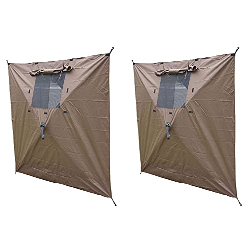 CLAM Quick-Set Wind and Sun Panel Attachment for Traveler, Venture, and Escape Screen Shelter Canopy Tent, Accessory Only, Brown (2 Pack)
