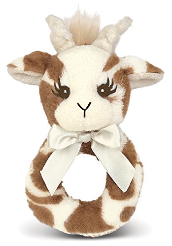Bearington Baby Lil’ Patches Plush Stuffed Animal Giraffe Soft Ring Rattle 5.5″