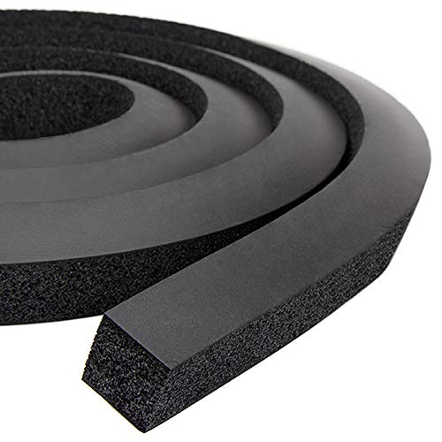 13Ft NBR+PVC Air Conditioner Foam Seal Insulating Strip 2 Roll 1 x 1 Inch 6.5 Feet Long Heavy Duty Window Seal Weather Stripping with High Resilience No-Adhesion