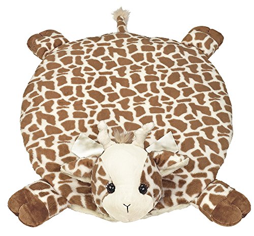 Bearington Baby Patches Belly Blanket, Giraffe Plush Stuffed Animal Tummy Time Play Mat