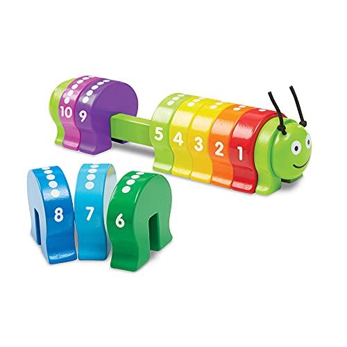Melissa & Doug Counting Caterpillar – Classic Wooden Toy With 10 Colorful Numbered Segments