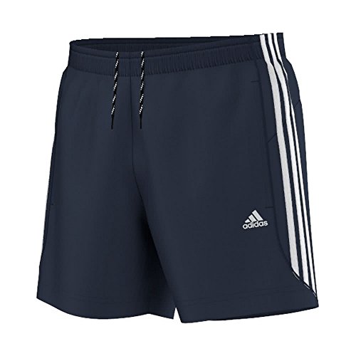 adidas Mens Shorts Essentials 3 Stripe Shorts Woven 3 Stripe Gym Running Shorts (M, Navy/White)