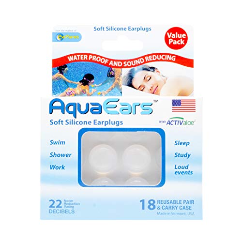 Aqua Ears® Soft Silicone Earplugs 18 Pair