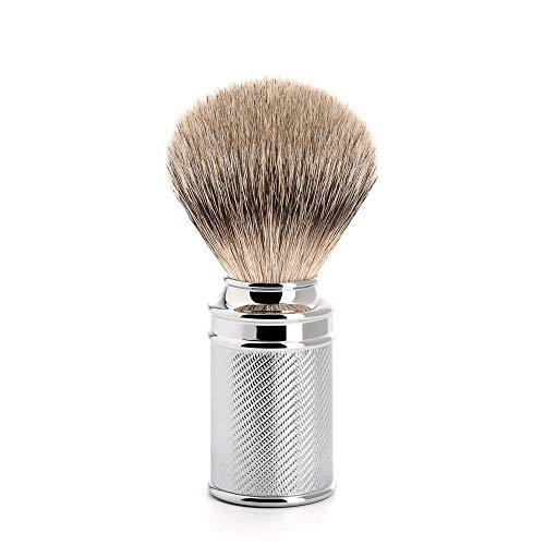 MÜHLE Traditional Silvertip Badger Shaving Brush | Chrome Plated Stainless Steel Handle | Luxury Shave Accessory for Men