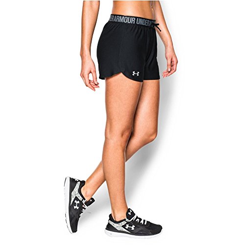 Under Armour Women’s Play Up Shorts , Black (012)/Metallic Silver , Small