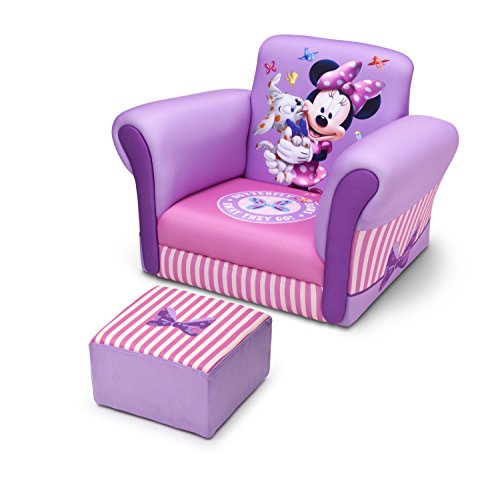Delta Children Upholstered Chair with Ottoman, Disney Minnie Mouse | The Storepaperoomates Retail Market - Fast Affordable Shopping