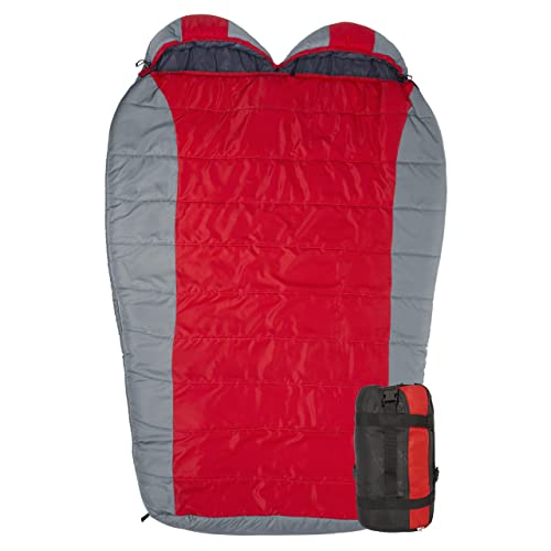 TETON Sports Tracker Ultralight Double Sleeping Bag; Lightweight Backpacking Sleeping Bag for Hiking and Camping Outdoors; Compression Sack Included; Never Roll Your Sleeping Bag Again