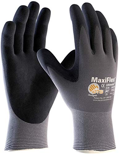 34-874 MaxiFlex Ultimate Nitrile Grip Work Gloves Sizes S-XL (Extra Large), (Pack of 3)