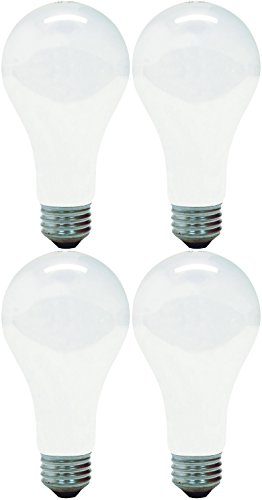 GE 11585-4 A21 Incandescent Soft White Light Bulb, 200-Watt, 4-Pack